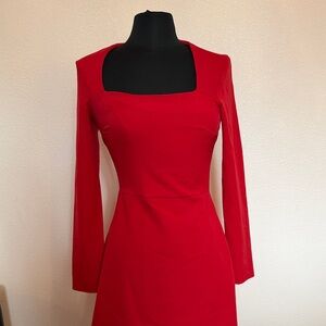 Elegant Red Long Sleeve Dress